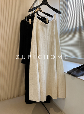 ZURICH HOME 重工重料 温柔老钱风 秋冬百搭肌里竖纹针织羊绒半裙