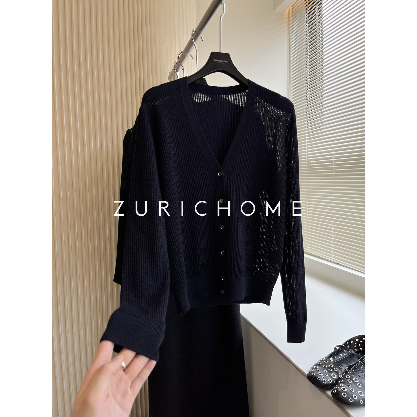 孤 ZURICH HOME 轻学院风轻薄透气 针织开衫针织衫