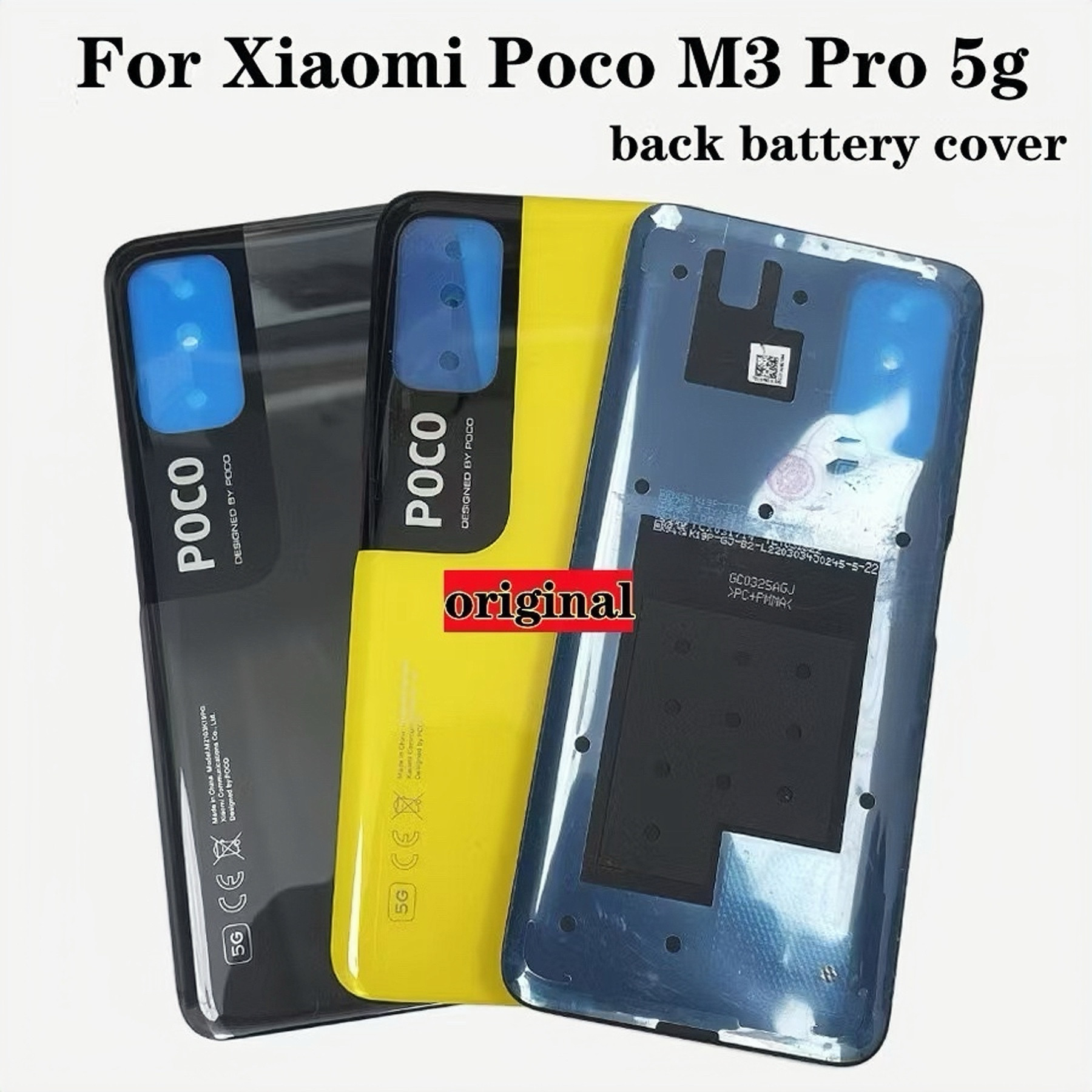 适用于小米POCO M3 pro 5g后盖背壳背盖M2103K19电池盖镜框镜片