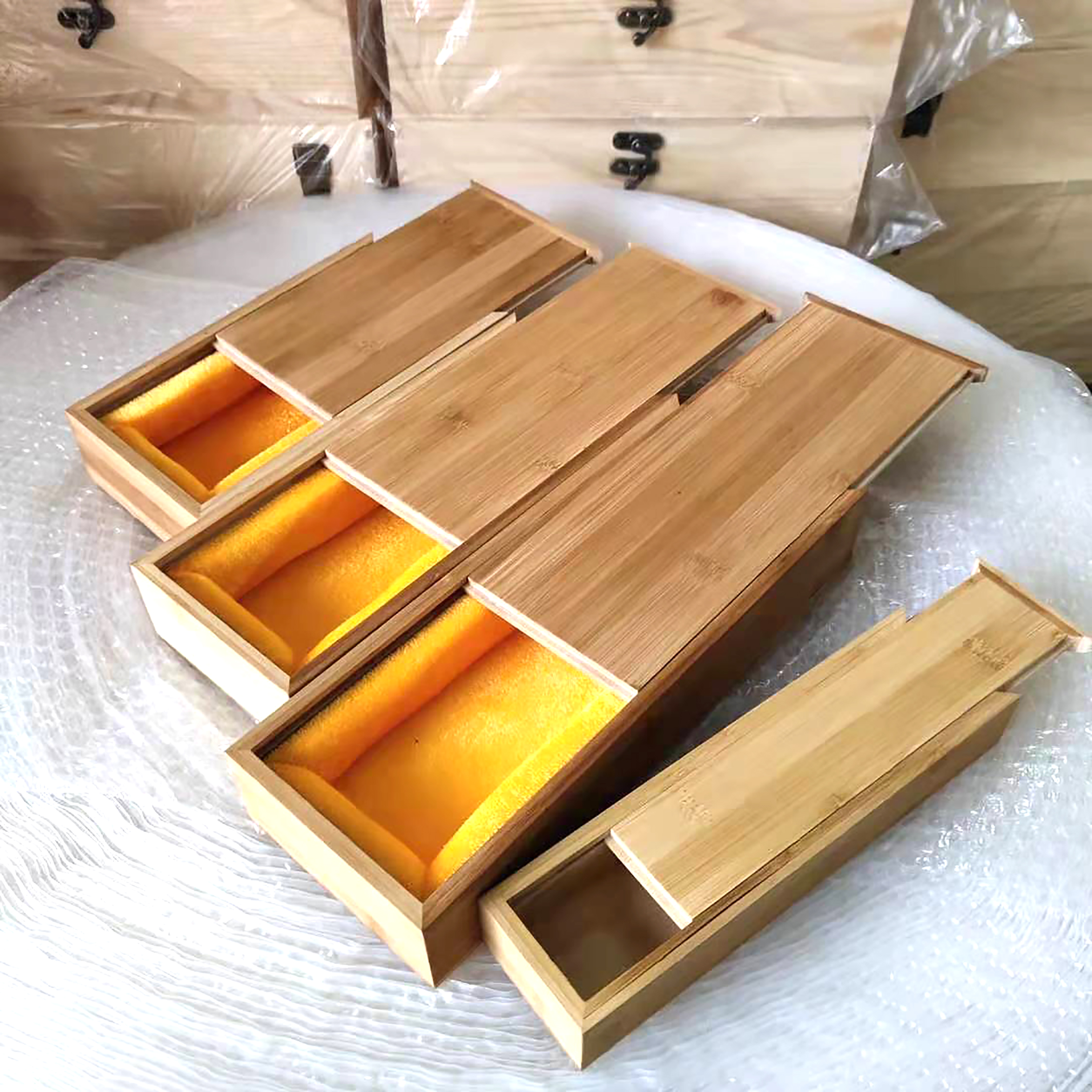 长方形竹木木盒茶刀盖线香盒镇尺