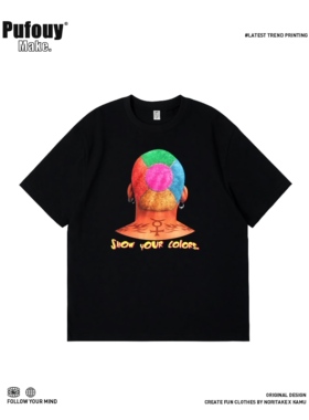 Rodman罗德曼篮球人物图案美式嘻哈复古高街oversize短袖T恤男女