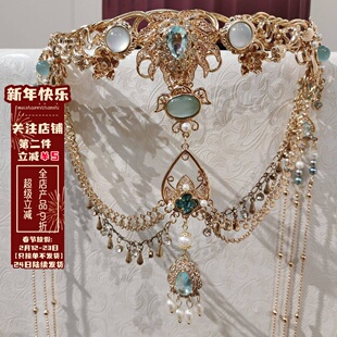 现货大漠异域头饰重工手作复古汉服配饰茉莉西域公主敦煌发冠发饰