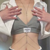 夏季 比基尼时尚 性感魅力水钻流苏吊坠身体链腰链body纯欲性感胸链