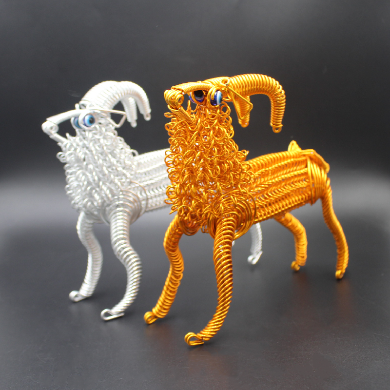 特色手工艺品铝线编织小羊模型摆件金属铁丝制作个性礼物创意礼品