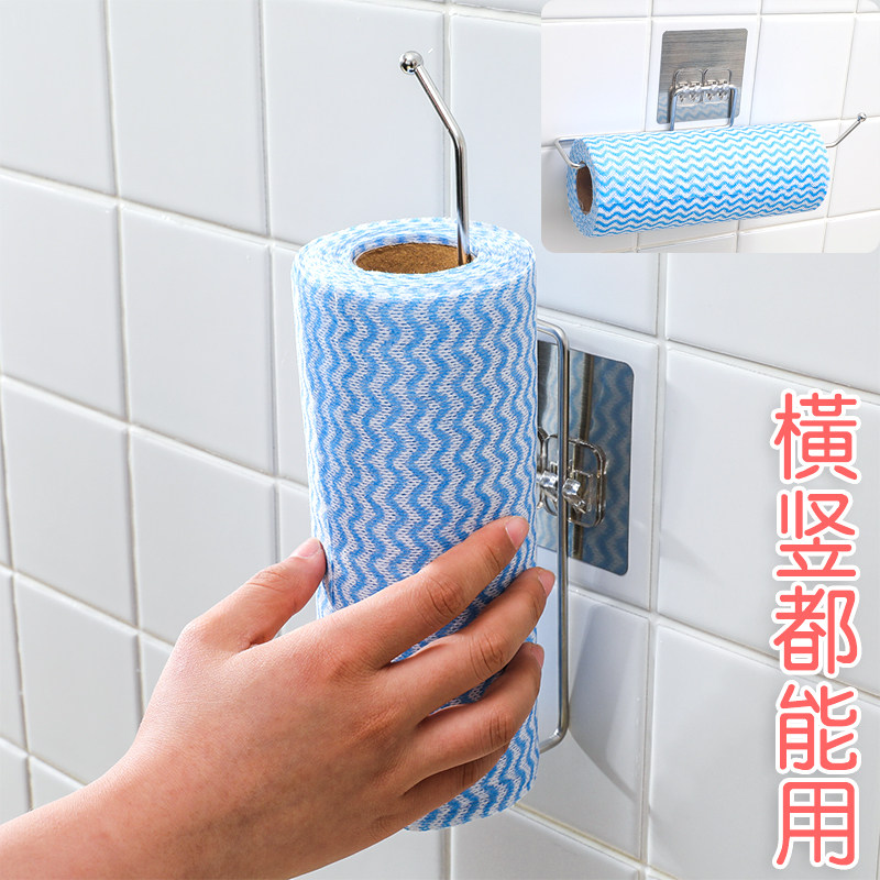 厨房不锈钢冰箱免钉悬挂纸巾架