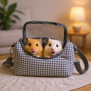 仓鼠外出便携包变色龙蜥蜴外带包蜜袋鼯折叠豚鼠笼透气小宠背包
