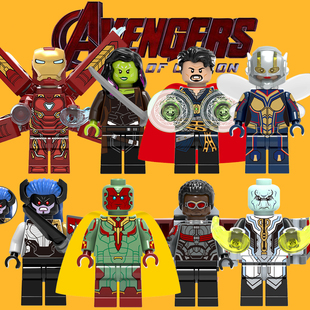 复仇者联盟3钢铁侠MK50猎鹰幻视卡魔拉第三方积木人仔拼装玩具