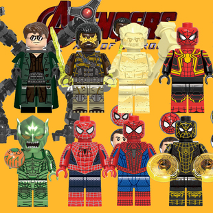 小颗粒积木托比超凡蜘蛛侠章鱼博士绿魔拼装第三方人仔玩具0328