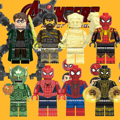 小颗粒积木托比超凡蜘蛛侠章鱼博士绿魔拼装第三方人仔玩具0328