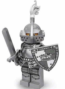 适用于小颗粒71000抽抽乐第9季英雄骑士顶盔持剑佩盾战士523人仔