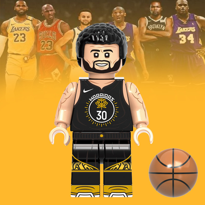 G0050库里勇士队NBA篮球拼装男女孩第三方积木人仔益智儿童玩具