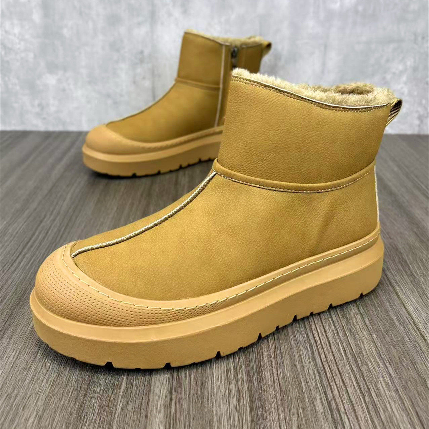 冬季男士加绒休闲鞋韩版潮流厚底增高男鞋马丁靴保暖鞋子时尚潮鞋