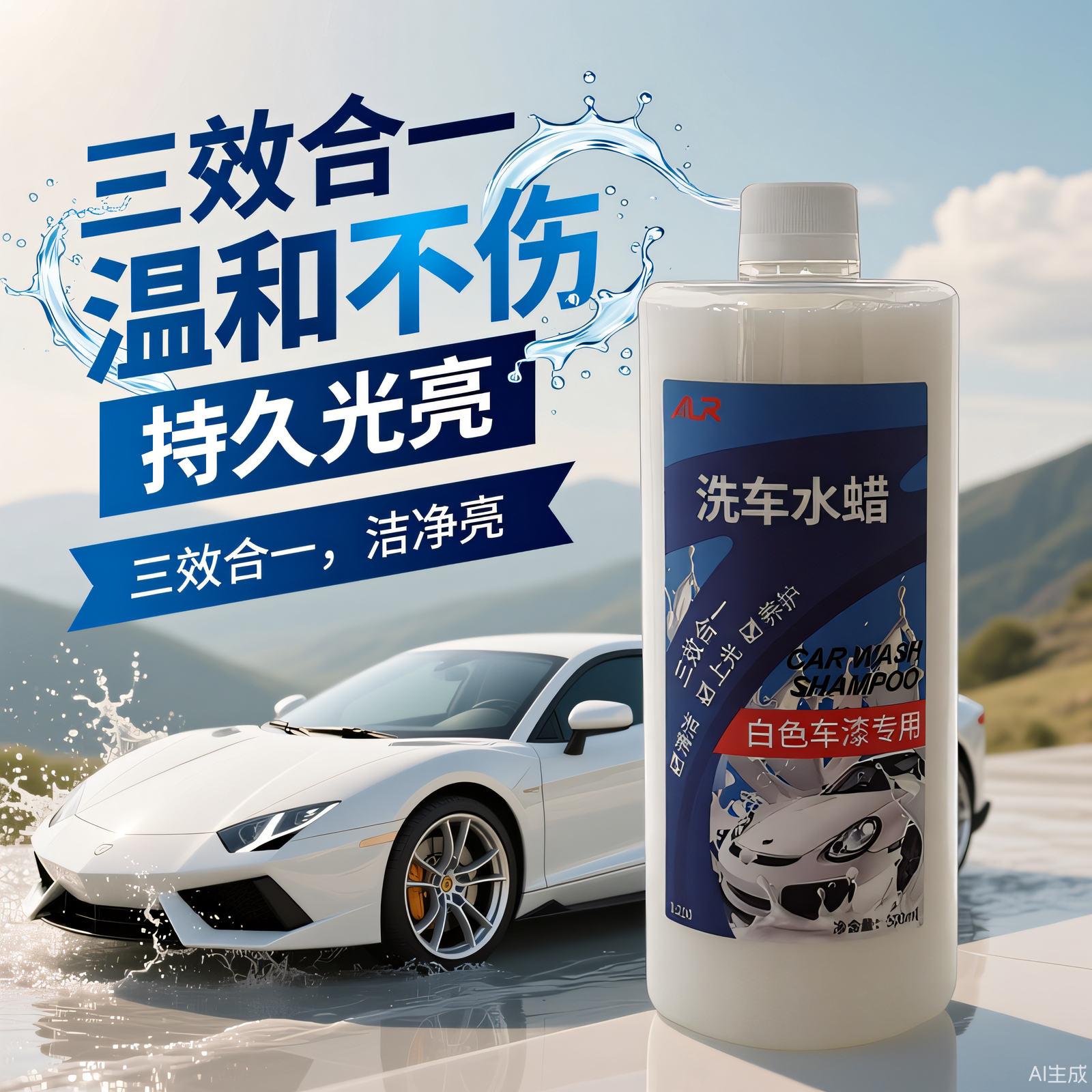 汽车汽车洗车液白车专用水蜡