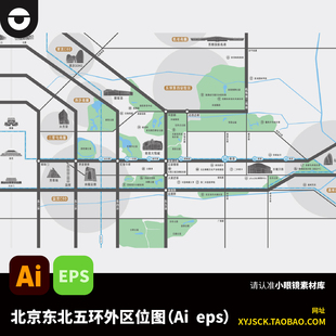 地产北京东北五环外区位图区位地图介绍AI编辑素材EPS格式