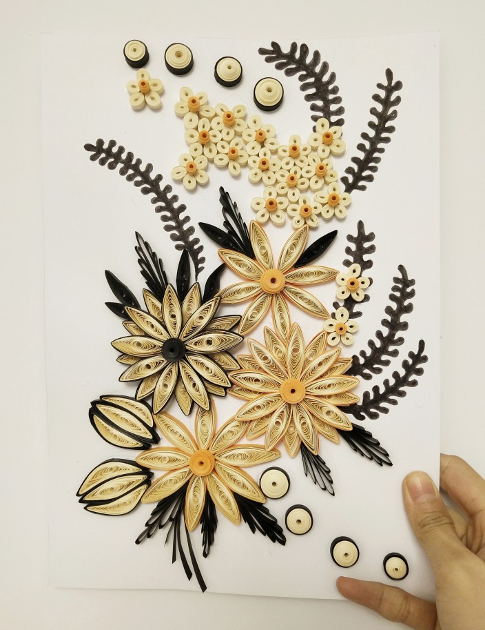 花卉衍纸成品相框手工diy制作学生作业a4母亲节创意生日礼物包邮