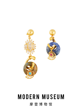 MODERNMUSEUM 恶魔之眼耳环女不规则原创设计多元素小众轻奢耳坠