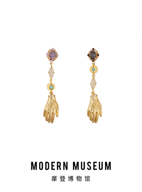 MODERNMUSEUM原创设计古罗马法蒂玛之手不对称设计款耳饰耳环