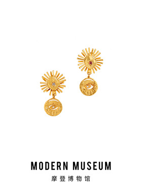 MODERNMUSEUM摩登博物馆原创设计恶魔之眼系列铜镀金锆石气质耳饰