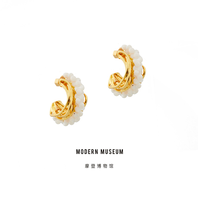2025摩登博物馆MODERNMUSEUM贝母几何造型设计款耳环