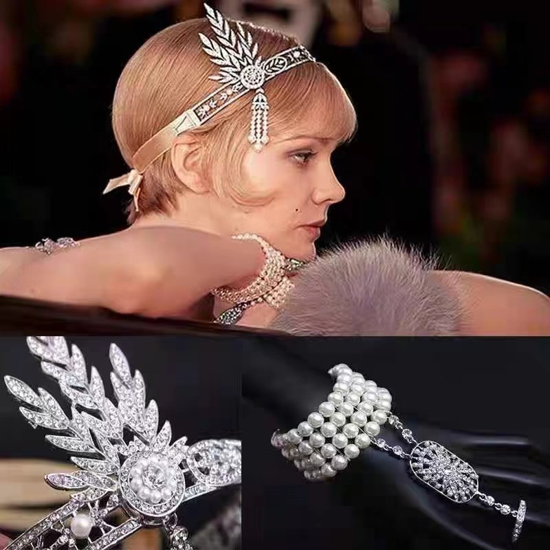 镶钻珍珠发饰宴会发带万圣节头饰