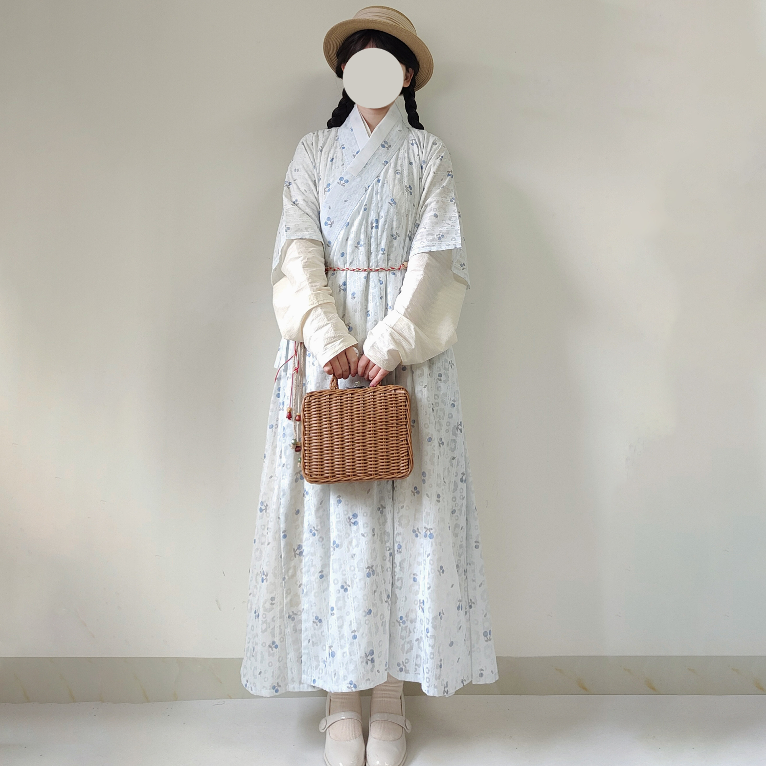 【观止织造｜蓝铃】明制汉服搭护棉蓝色蓬蓬裙日常文艺风叠穿春夏图片