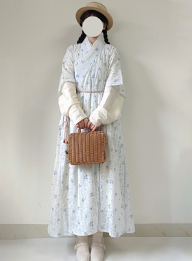 【观止织造｜蓝铃】明制汉服搭护棉蓝色蓬蓬裙日常文艺风叠穿春夏