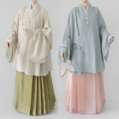 观止织造｜满园春 明制汉服对穿交马面裙定织仿花罗多色传统风