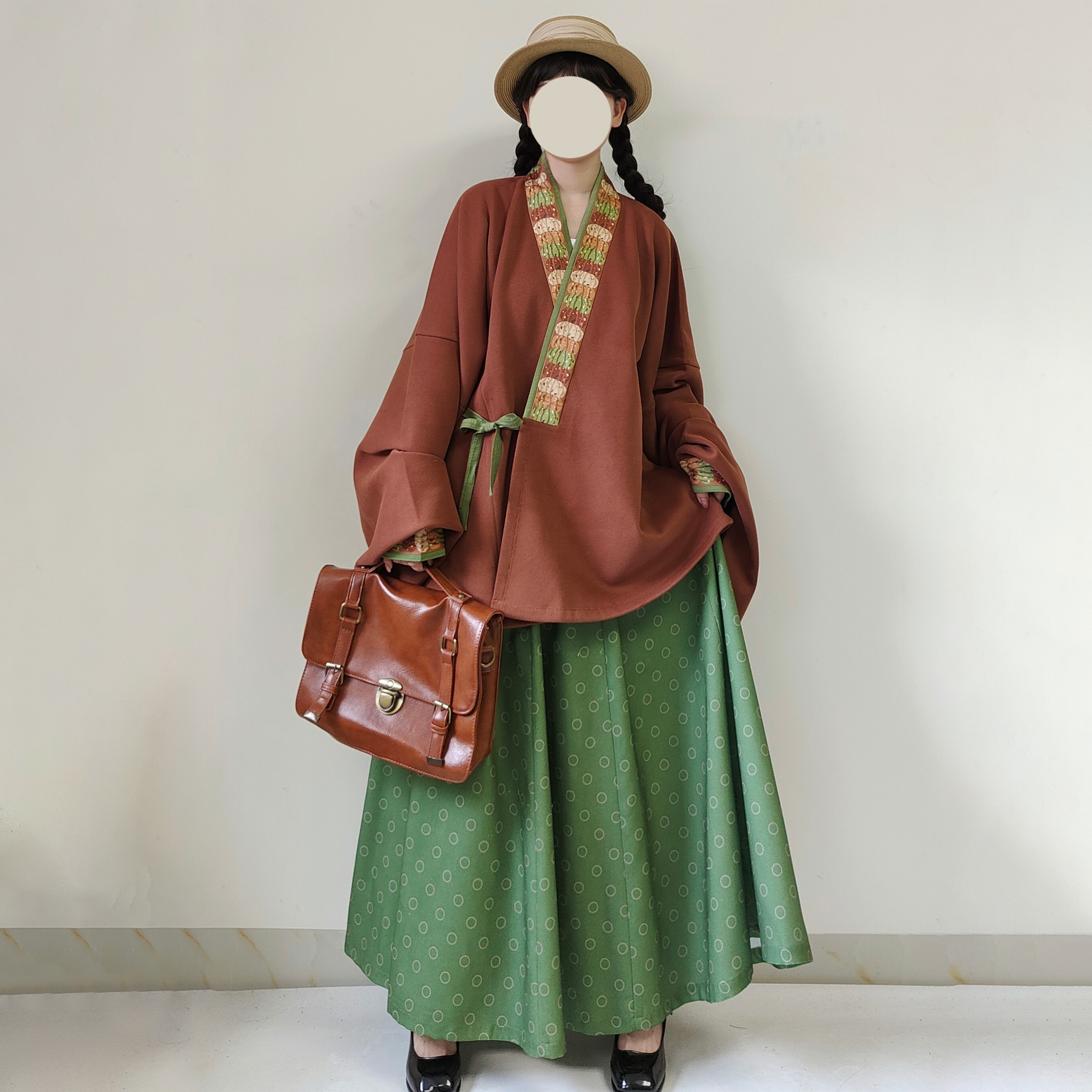 【观止织造｜一叠南瓜】明制汉服对穿交窬裙印花加绒加厚秋冬日常