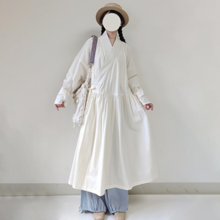 明制汉服贴里黑白双色提花棉连衣裙蓬蓬裙日常 观止织造｜闲时
