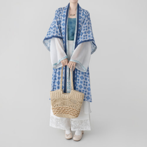 【观止织造｜染月】宋制汉服长干寺背心对襟衫宋裤天丝传统日常风