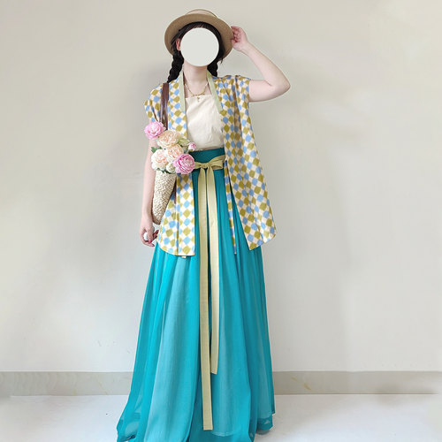 观止织造宋背心褶裙春夏通勤汉服