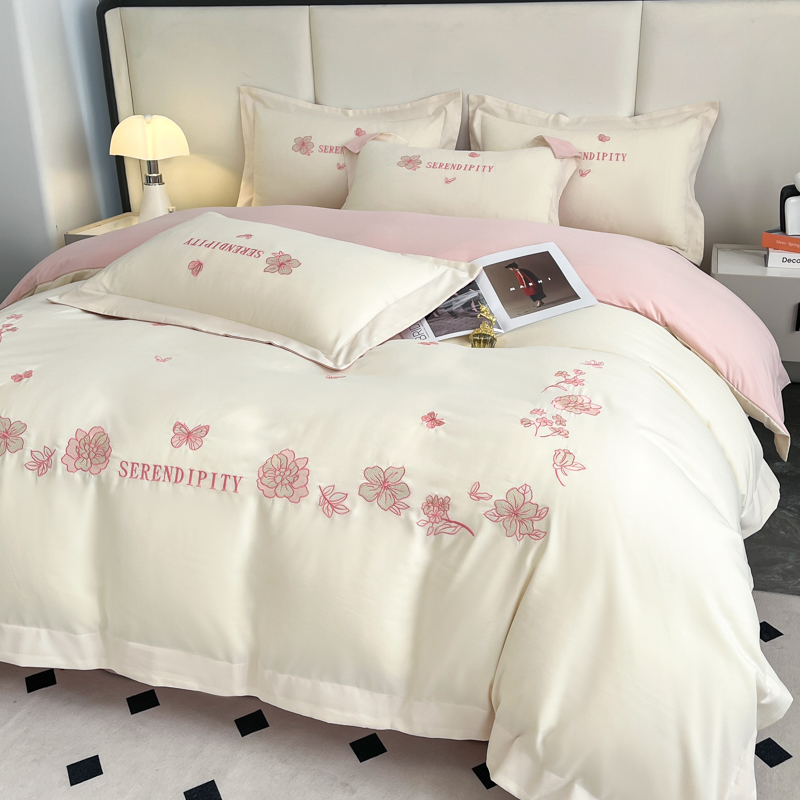 轻奢高端全棉四件套纯棉高级感