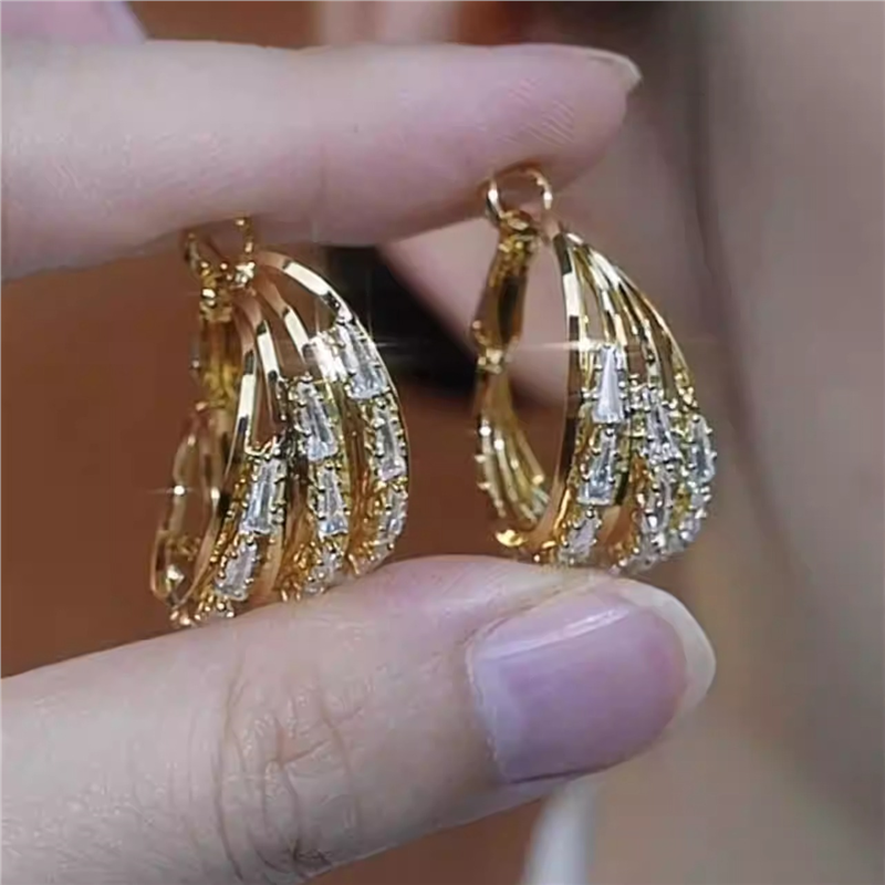 三生三世镶钻耳环999纯银针