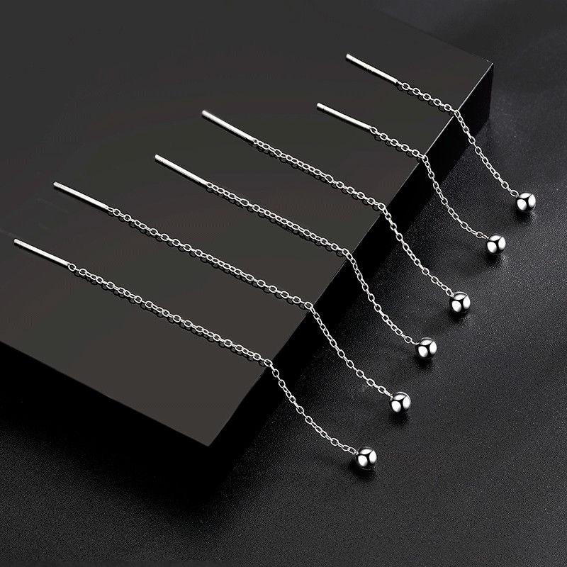 s999足银圆珠耳线气质简约豆豆