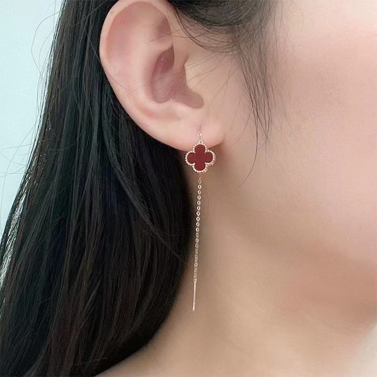 18K金四叶草耳线彩金玫瑰金黄金色耳饰耳环au750金耳钉女礼物,饰品/流行首饰/时尚饰品新,耳线,淘宝优惠券,粉丝福利购,淘宝优惠卷