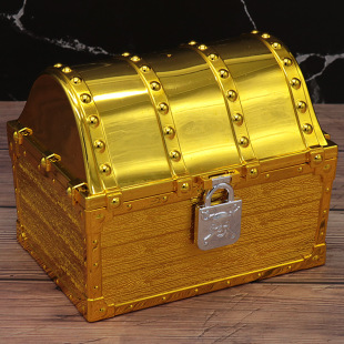 儿童玩具大宝箱海盗寻宝藏道具金币宝石收纳盒箱子密室游戏百宝箱