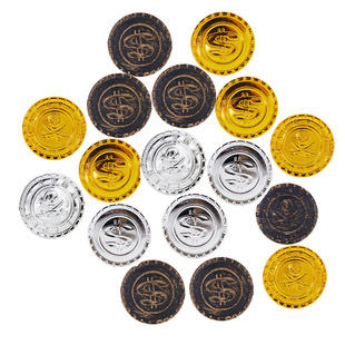 儿童玩具海盗金币道具寻宝藏仿真塑料硬钱币S美元派对游戏币筹码