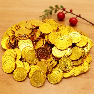 海盗金币塑料男孩探险主题寻宝藏派对伴手礼假钱币儿童奖励小礼物