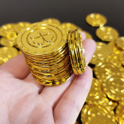 三四叶草幸运金币儿童玩具币镀金