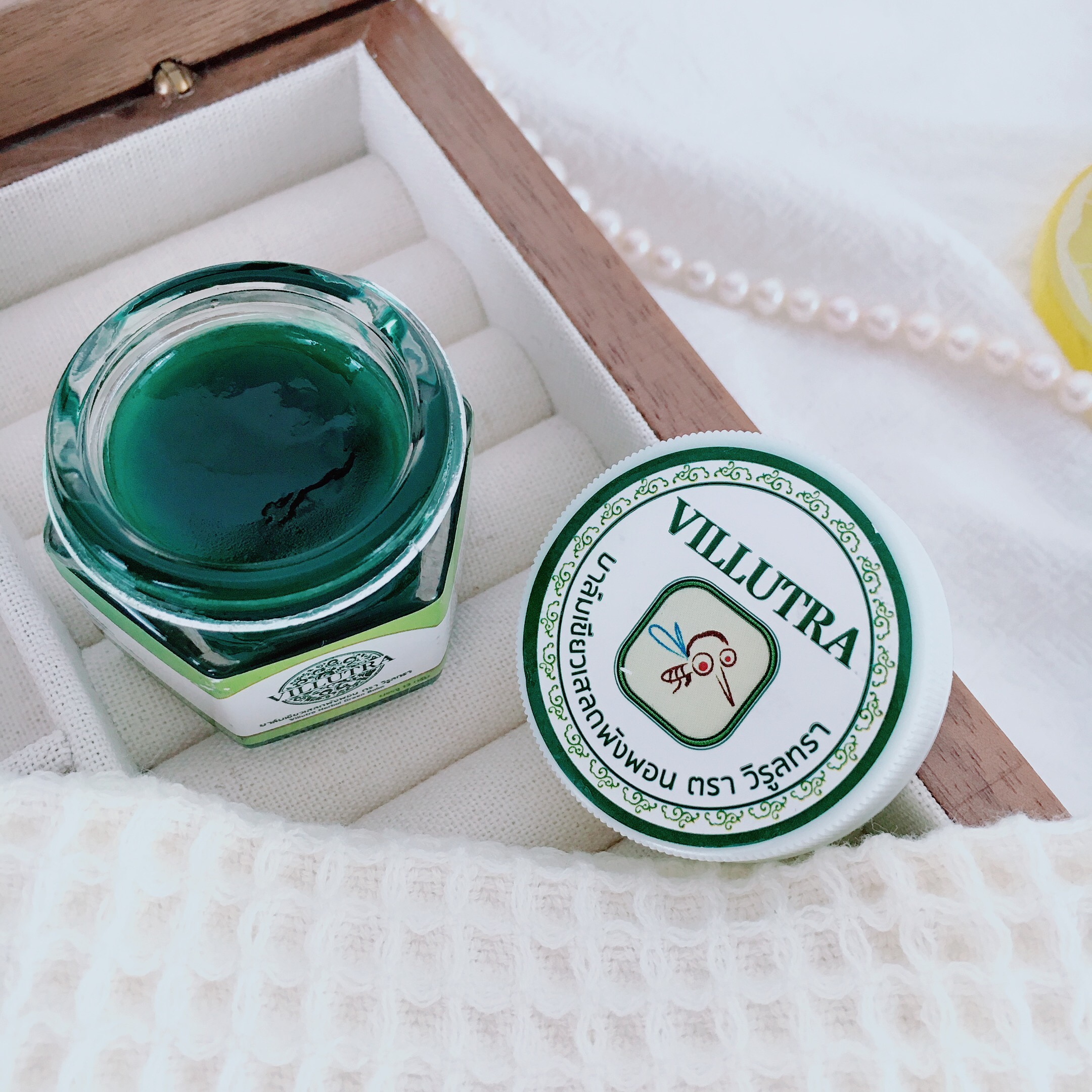 看日期！蚊虫叮咬消消乐~泰国VILLUTRA青草驱蚊膏13g婴幼儿紫草膏