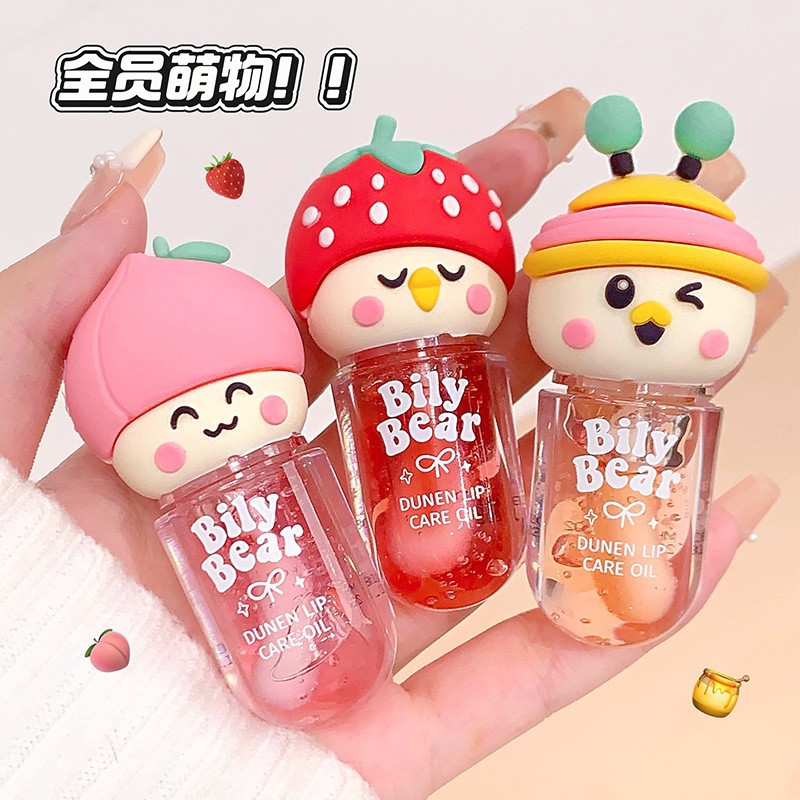 好阔爱..全员萌物~Bily Bear甜萌嘟嫩护唇油滋润唇釉透明唇蜜