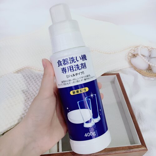 洗碗机里的洗洁精~日本火箭石碱洗碗机专用清洁剂凝胶去油污400g