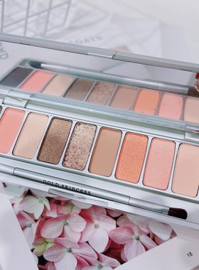 新手也不会出错  一盘满足所有~泰国GLOD十色眼影含收纳袋化妆刷