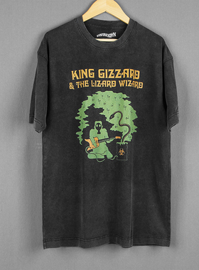King Gizzard And The Lizard Wizard 迷幻摇滚水洗长袖短袖T恤