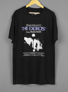 驱魔人The Exorcist短袖邪典恐怖电影复古水洗做旧印花男女款T恤