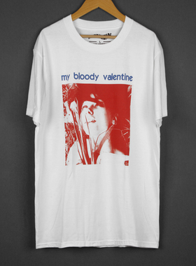 My Bloody Valentine欧美自赏乐队摇滚纯棉人像白色短袖男女T恤