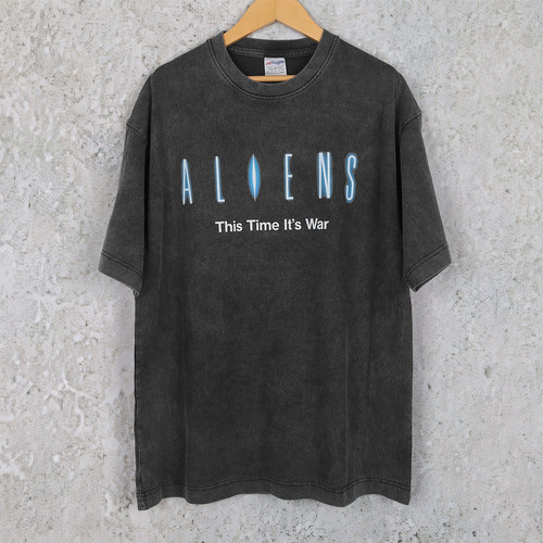 异形Alien恐怖电影纯棉水洗T恤