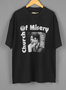 Church Of Misery摇滚乐队周边印花Richard Ramirez人物短袖男T恤