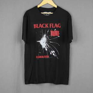 Flag T恤 DAMAGED Shirt Black 黑旗SST硬核朋克纯棉休闲短袖