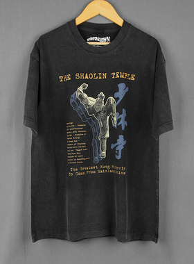少林寺The Shaolin Temple李连杰电影短袖T恤水洗长袖复古纯棉男
